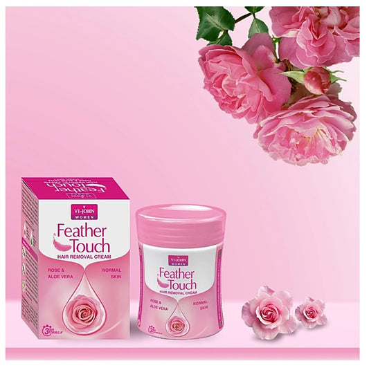 New Feather Touch Hair Removal Cream Rose & Aloe Vera Normal Skin