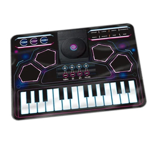 Musical Playmat with Microphone with Touch Sensitive 24-Button Keyboard Musical