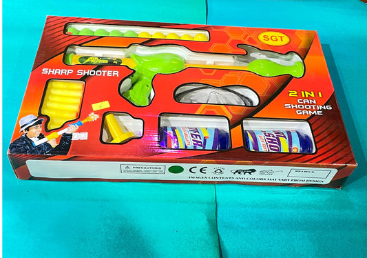 Sharp Shooter  – Air Pressure Foam Balls Shooting 2 in 1 Gun Toy Set, Soft Ball Air Shooting Gun, Toy Gun Set with  Soft Balls for Kids,