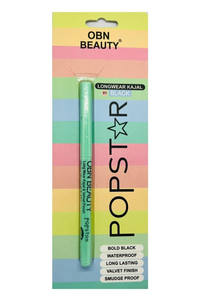 OBN Beauty Popstar Longwear Kajal –Bold Black. waterproof & smudge proof ( Pack of 4 )