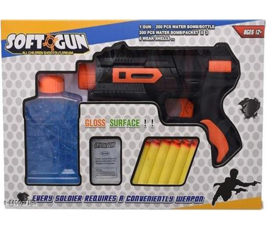 X-Shoot Gun with 200Pcs in Jelly Bottles, Jelly Balls Packets & 6 Pcs Soft Darts