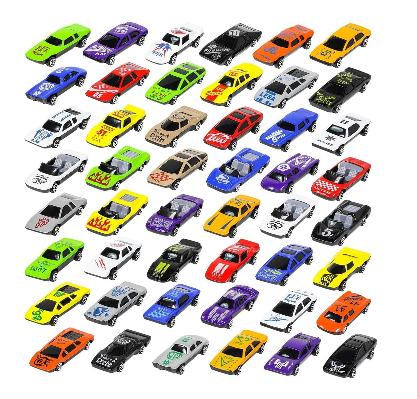 Die-cast Metal Pull Back Cars, 50 Pieces Set, Toy Vehicles