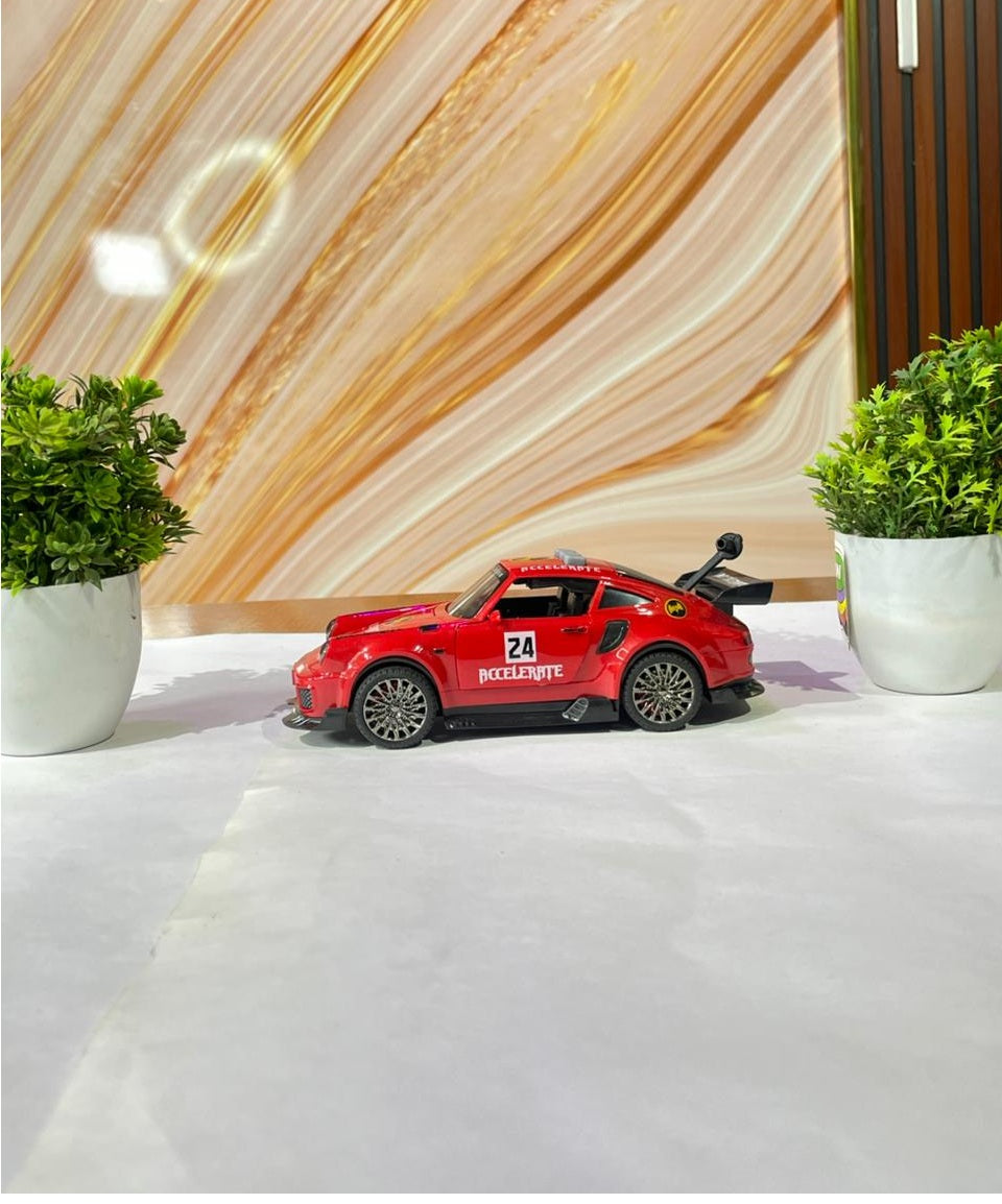 Diecast Eject Smock Fog AMG Toy Car, Pull Back Alloy Simulation Car (Red)