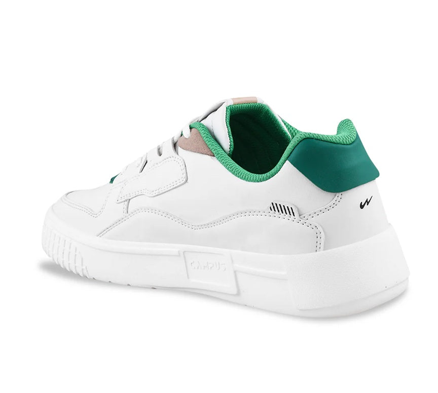 Men's Retro Court White & Green Sneakers | Classic Chunky Sole Casual Shoes for Daily Wear & Sports