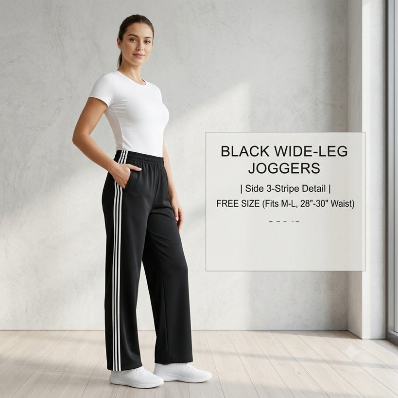Ultra-Comfort Wide-Leg Lounge Pants with Classic Side Taping