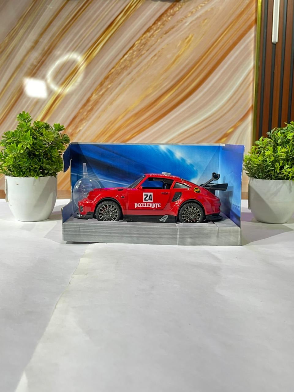 Diecast Eject Smock Fog AMG Toy Car, Pull Back Alloy Simulation Car (Red)