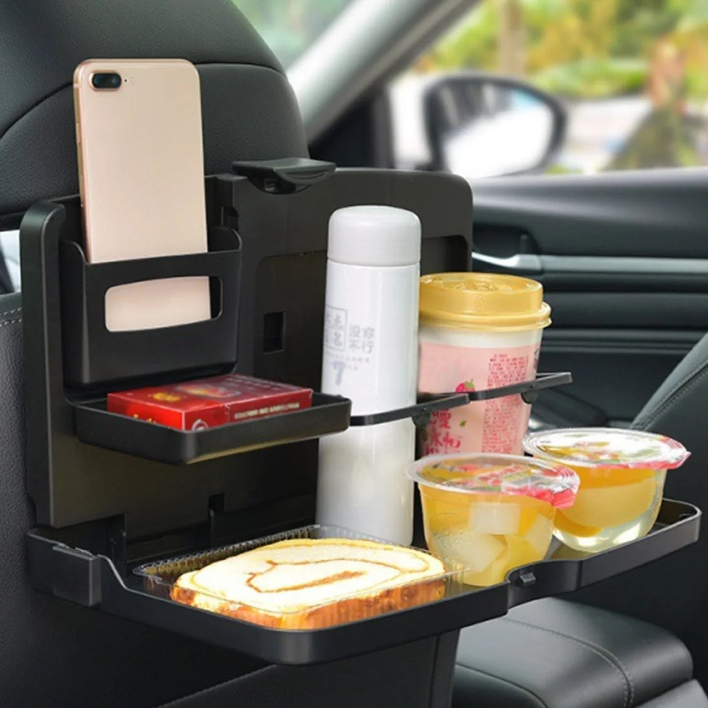 Car Backseat Food Tray with Bottle Cup Holder for Car (Assorted) - 1 PC