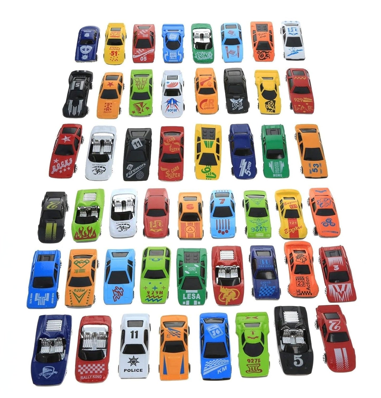 Die-cast Metal Pull Back Cars, 50 Pieces Set, Toy Vehicles