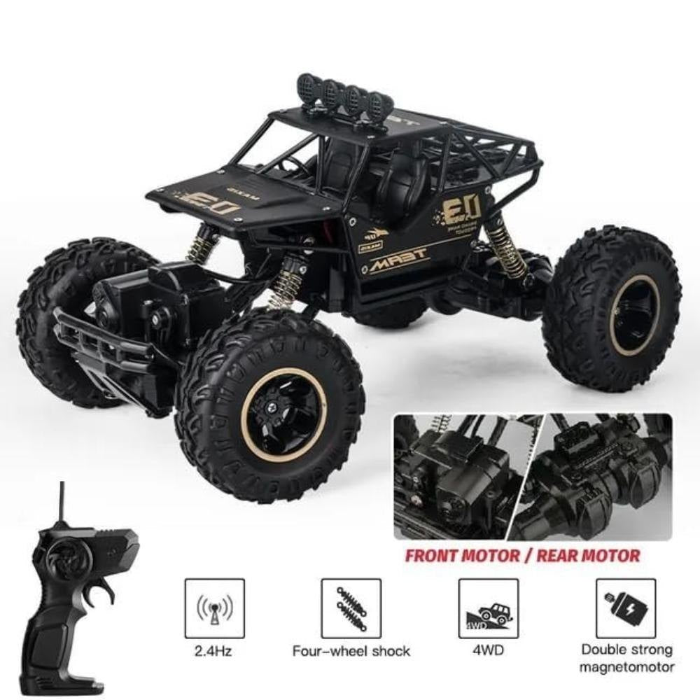 NHR Remote Control car with Mist Smoke Spray Function and Attractive Lights, Rock Crawler 45° Climbing Angle, Rechargeable High Speed Off-Road Monster Truck Rock Climbing Car Toy