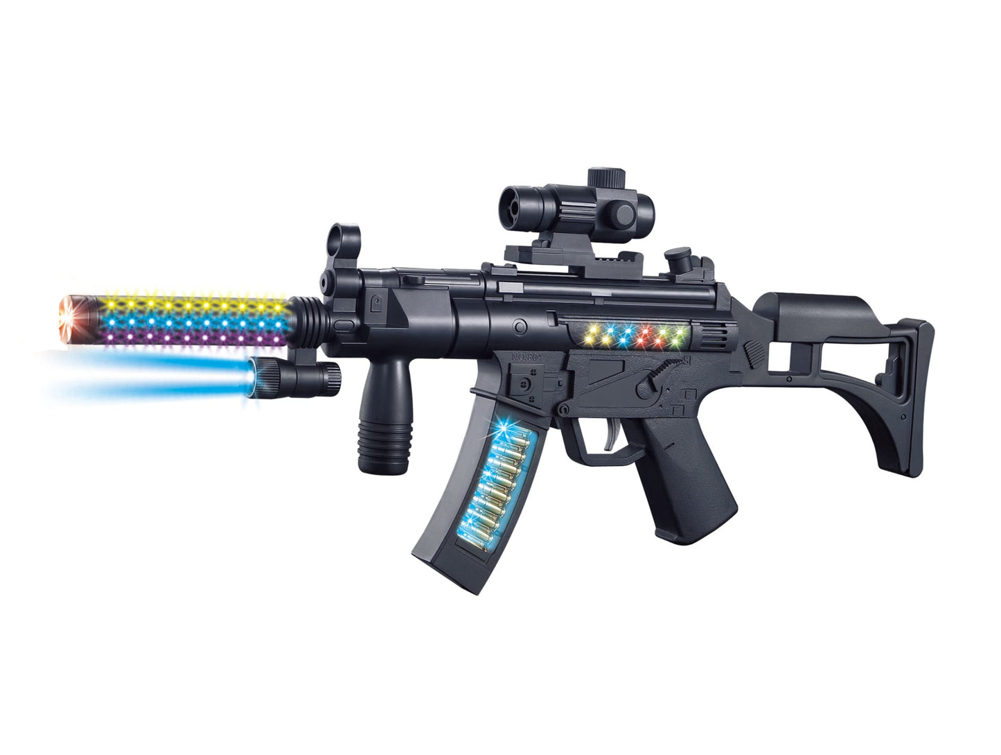 Toy Gun for kids great for Soldier Army Military . This durable plastic toy Gun emits combat sounds lights and vibration