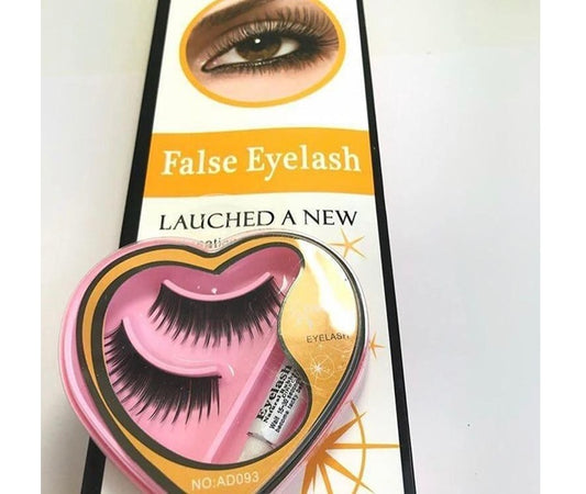Women's Black Long Curl False Eyelashes with Glue for Pretty Eye Makeup Accessories (Pack of 1)
