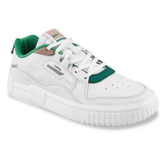Men's Retro Court White & Green Sneakers | Classic Chunky Sole Casual Shoes for Daily Wear & Sports
