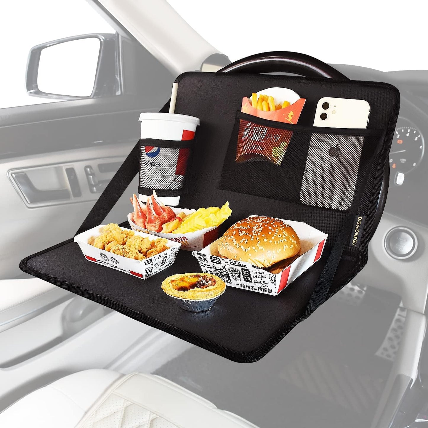 Car Backseat Food Tray with Bottle Cup Holder for Car (Assorted) - 1 PC