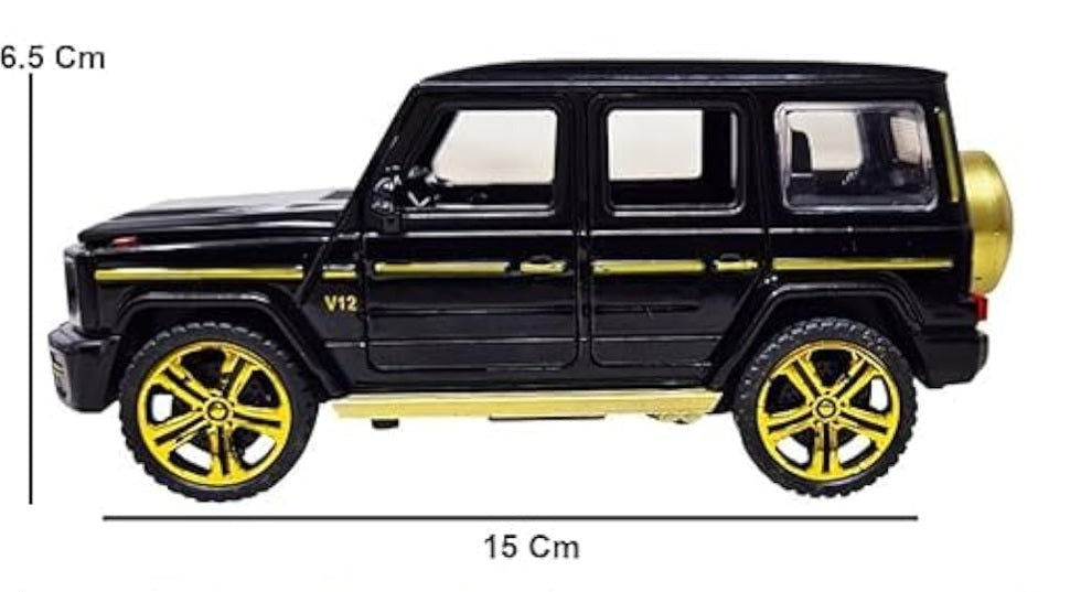 Diecast G-Wagon Eject Smock Fog AMG Toy Car, Pull Back Alloy Simulation Car (BLACK)