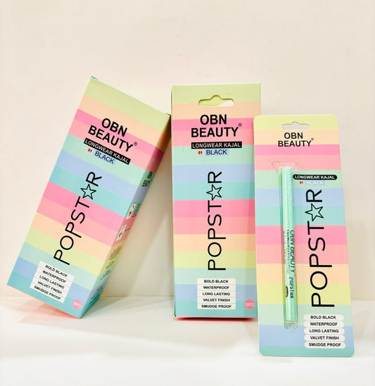 OBN Beauty Popstar Longwear Kajal –Bold Black. waterproof & smudge proof ( Pack of 4 )