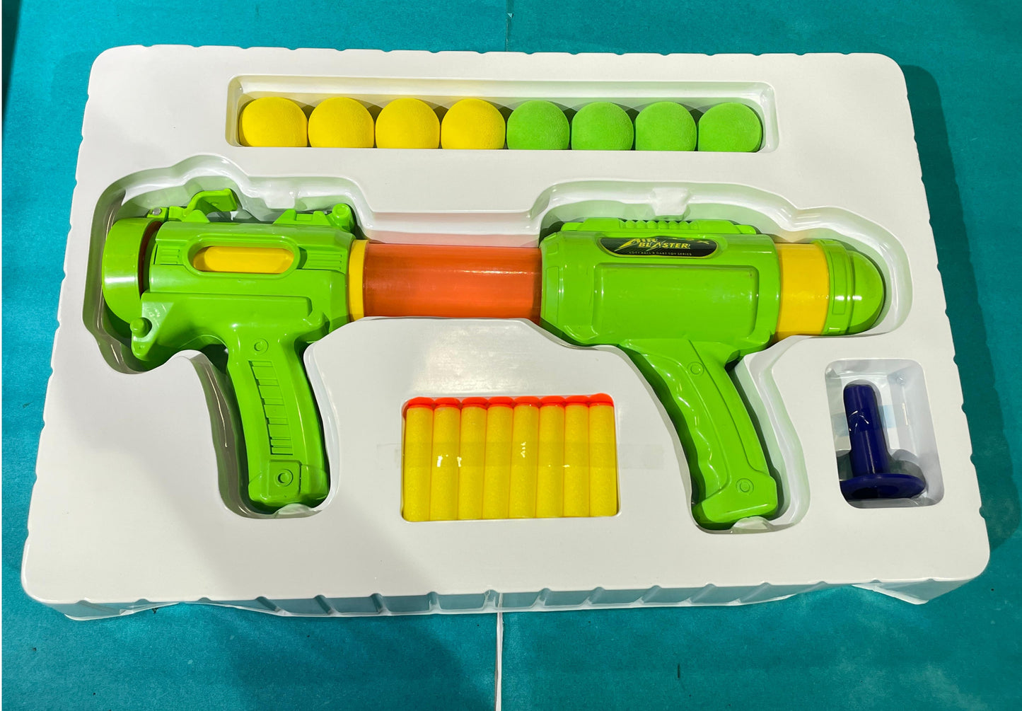 Lattice PowerStrike Foam Ball Blaster Toy Gun with 8 Soft EVA Balls, Ages 6+