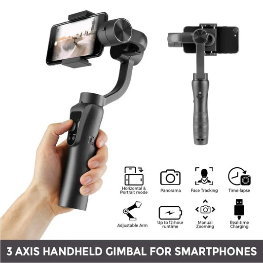 3 Axis Handheld Smartphone Gimbal Stabilizer, Zoom Capability, Object Tracking, 3 Axis Gimbal for Mobile, Camera  (5 kg Load Capacity)