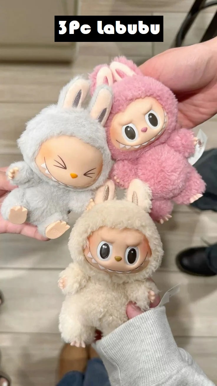3PC Labubu Doll Character Action Figure Design Collectible Toys Home Decorations The Monsters Big Energy Series Blind Labubu Doll Box Cute Toy Decor Gift