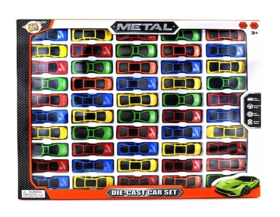 Die-cast Metal Pull Back Cars, 50 Pieces Set, Toy Vehicles
