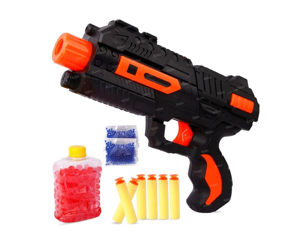 X-Shoot Gun with 200Pcs in Jelly Bottles, Jelly Balls Packets & 6 Pcs Soft Darts