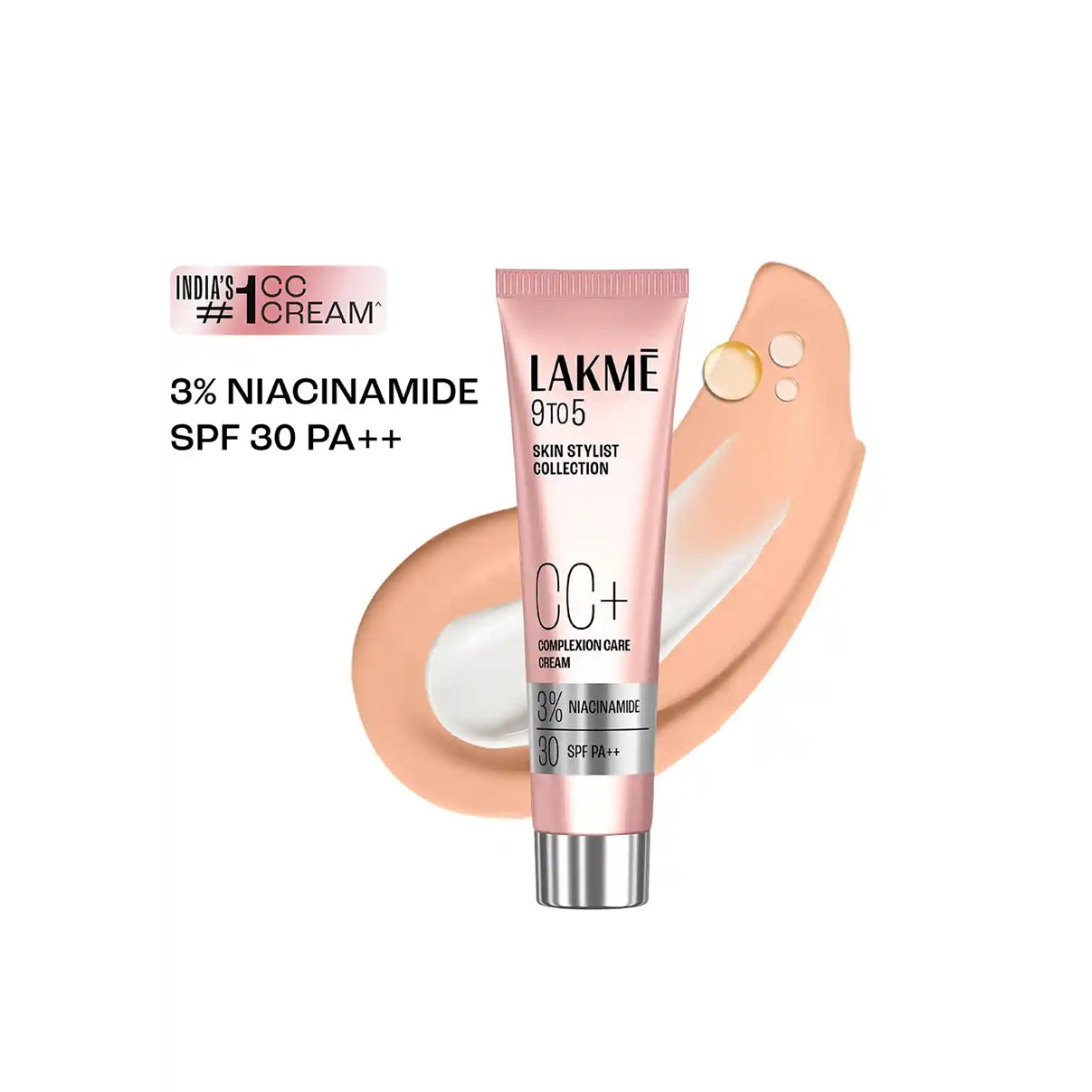 Lakme 9 to 5 CC Cream Bronze with 3% Niacinamide Complex SPF30 PA++ | 90% lightweight moisturizing cream for Care & 10% Foundation for Care |Conceals Dark Spots| Brightens Skin
