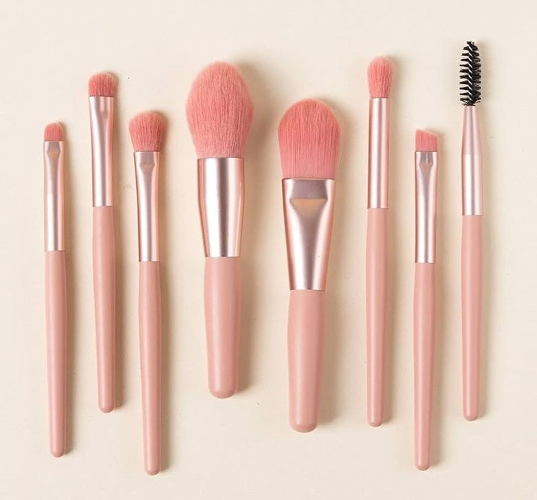 8PCS Professional Makeup Brush Set, Travel Size Cosmetic Brushes Kit for Face Foundation Blush Eye