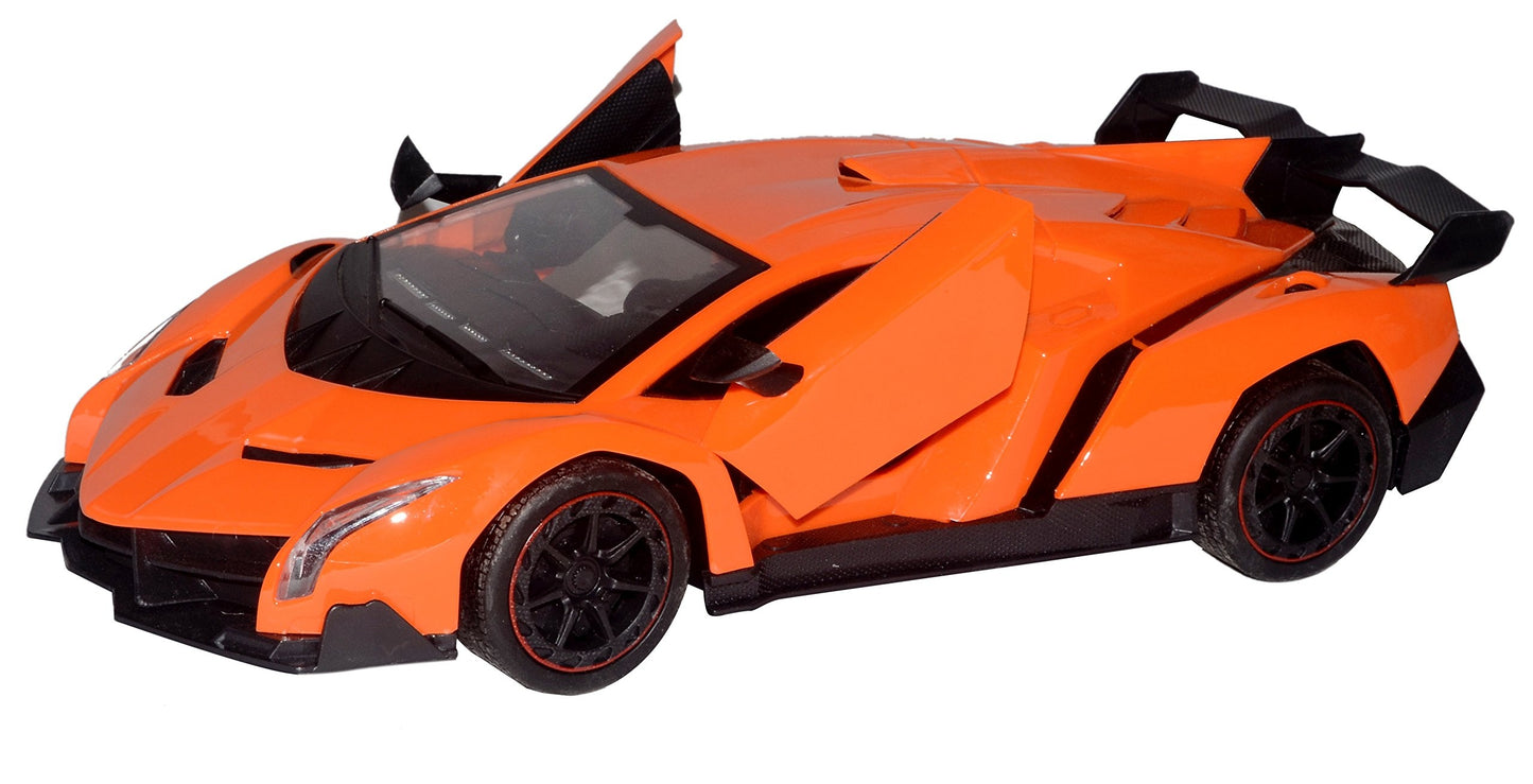 R/C Remote Control Super Sports Car with Doors Opening RC Racing Stunt Model Car Toys with Headlights for Boys (Lamborghini)
