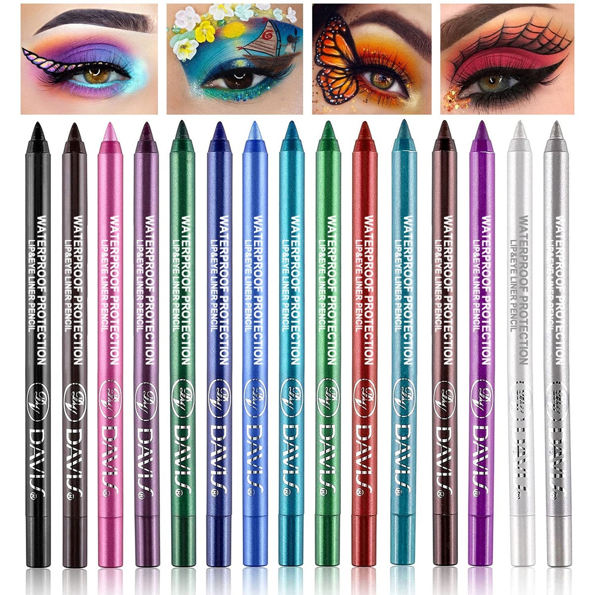 Ads eyeliner multicolor set of 12 pcs  Rich Color Formula ( Pack of 4 )