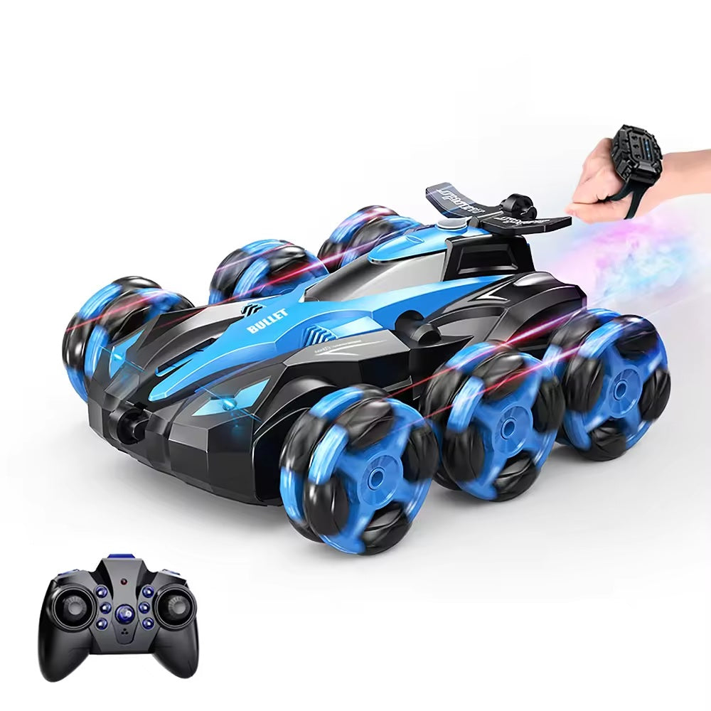 Luxury Stunt 6 Wheels 360 Rotating Remote Control Stunt Car Swing Arm Off Road 2.4Ghz Red