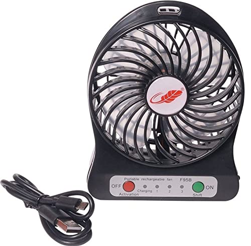 Battery Operated Handy Summer Cooling Rechargeable Portable Mini USB Desk High Power 3-Speed Fan