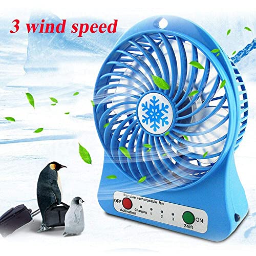 Battery Operated Handy Summer Cooling Rechargeable Portable Mini USB Desk High Power 3-Speed Fan