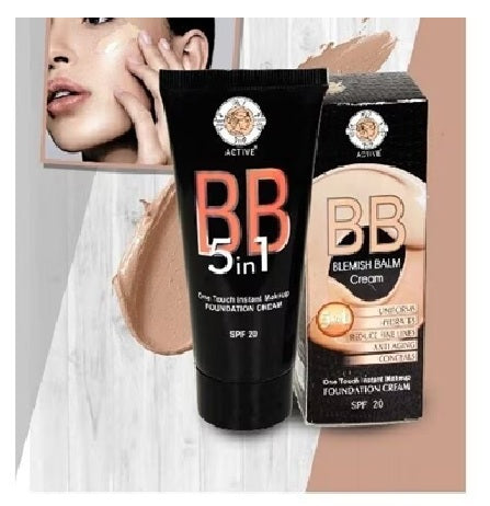 Active BB Blemish Balm Cream, 5-in-1 Foundation with SPF 20, One Touch Instant Makeup