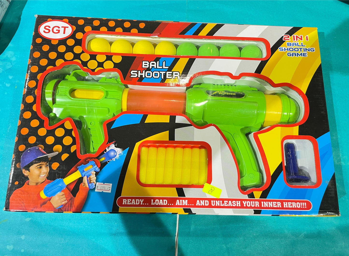 Lattice PowerStrike Foam Ball Blaster Toy Gun with 8 Soft EVA Balls, Ages 6+