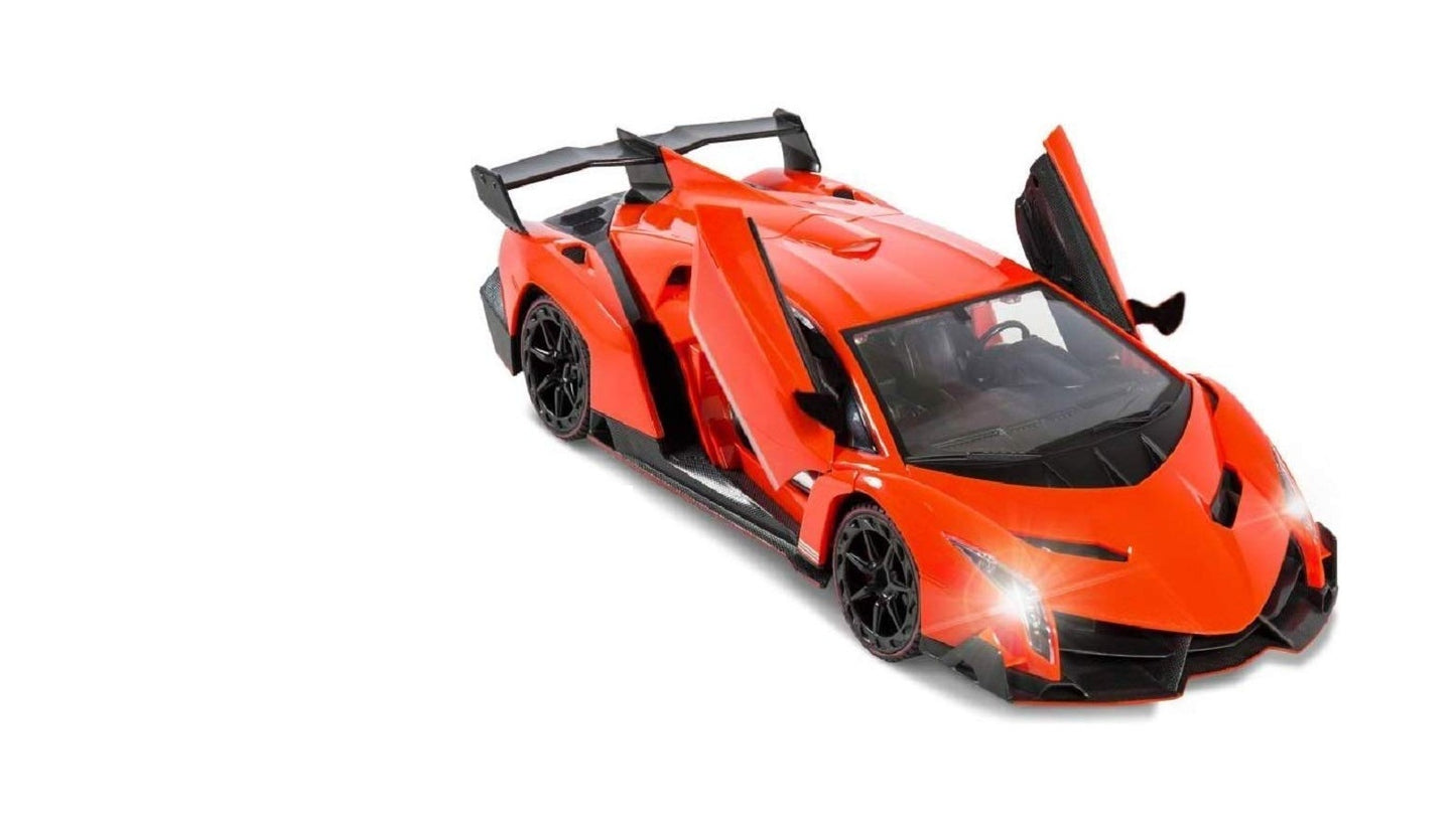 R/C Remote Control Super Sports Car with Doors Opening RC Racing Stunt Model Car Toys with Headlights for Boys (Lamborghini)