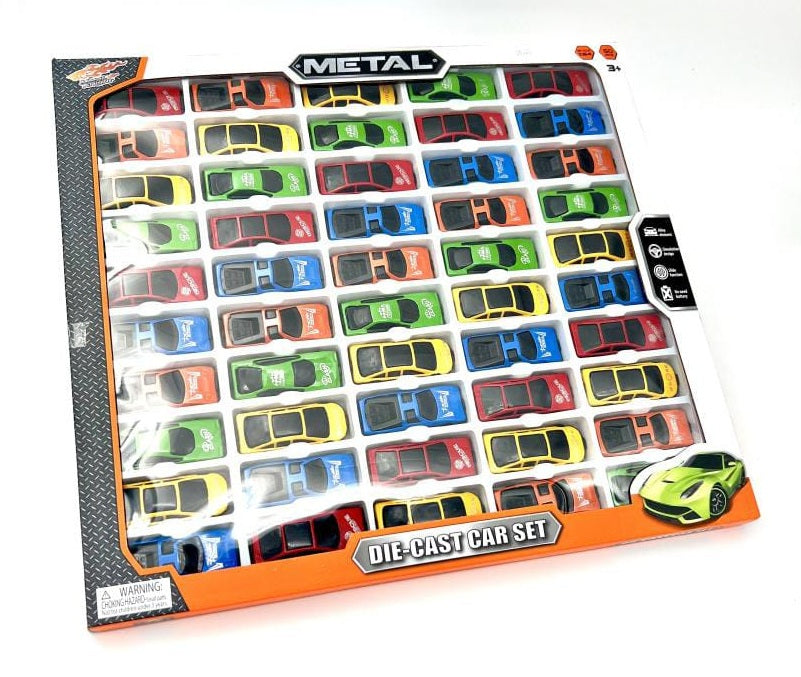 Die-cast Metal Pull Back Cars, 50 Pieces Set, Toy Vehicles