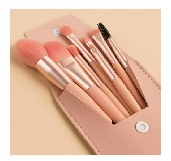 8PCS Professional Makeup Brush Set, Travel Size Cosmetic Brushes Kit for Face Foundation Blush Eye