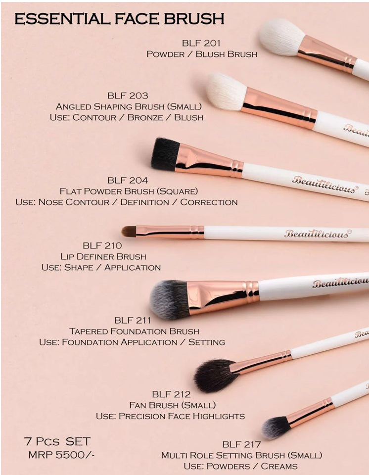 PCS Professional Makeup Brush ( Set of 7 ) , Travel Size Cosmetic Brushes Kit for Face Foundation Blush Eye