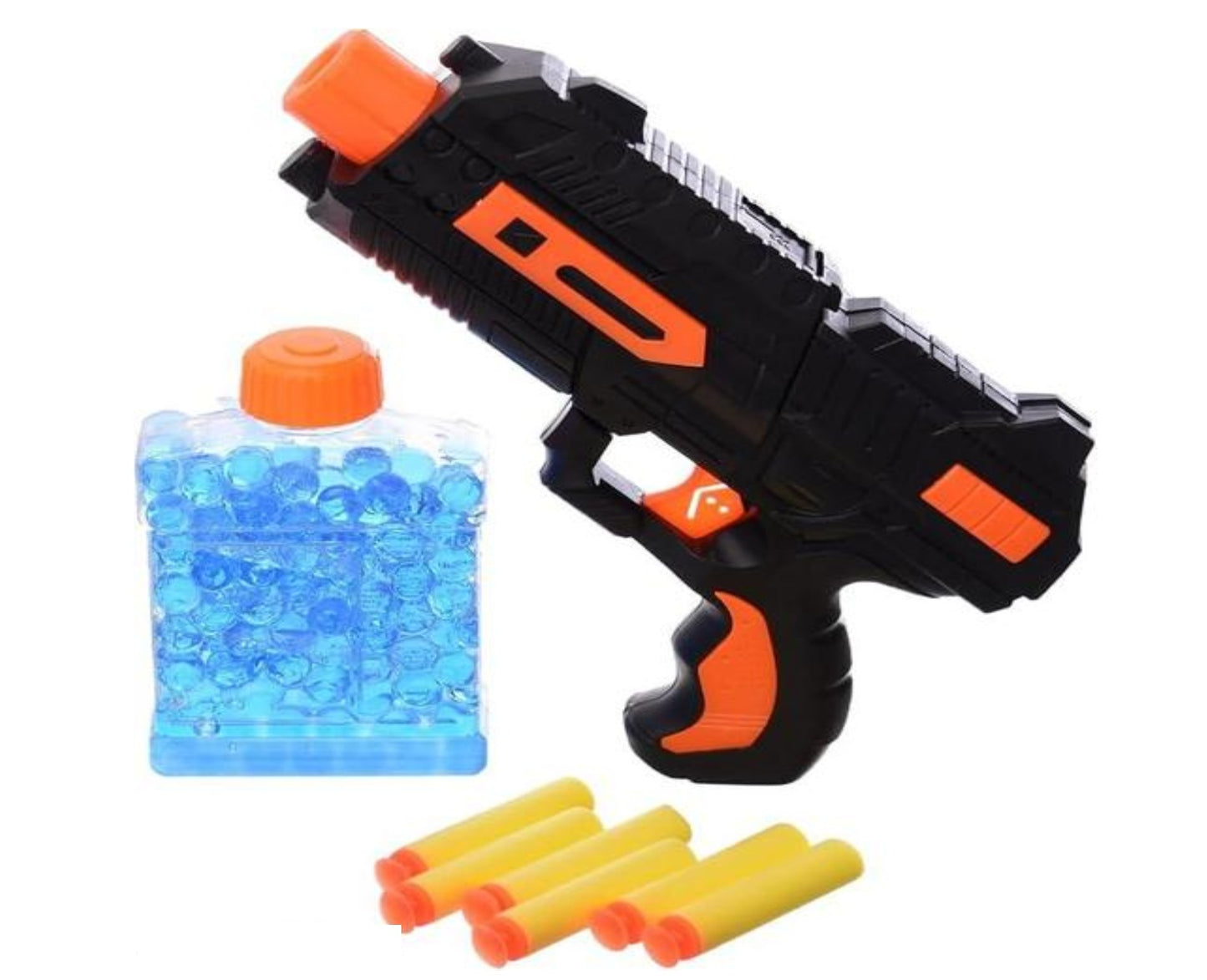 X-Shoot Gun with 200Pcs in Jelly Bottles, Jelly Balls Packets & 6 Pcs Soft Darts