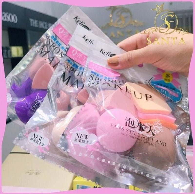 CALIST Makeup Sponge & Makeup Puff Set,6 In 1 Beauty Blender Powder Puff Sponge (Multicolor) - Pack of 1