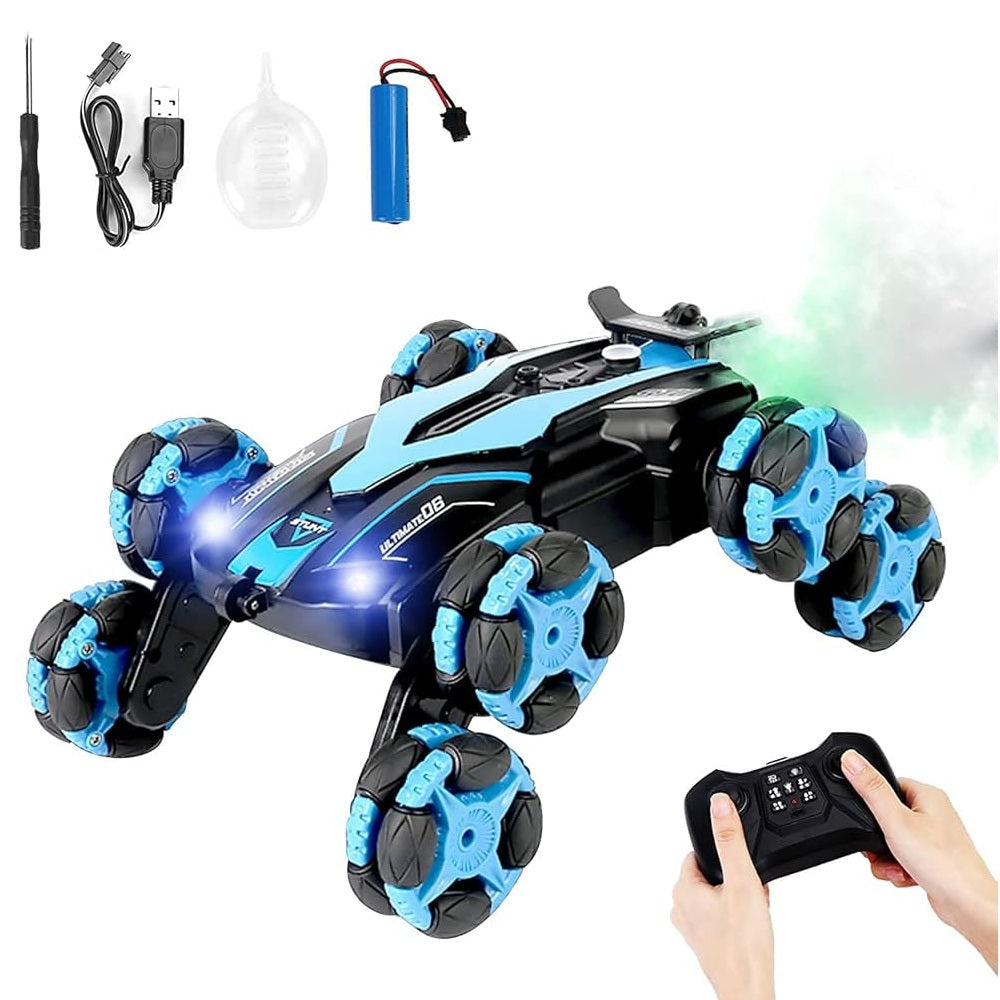 Luxury Stunt 6 Wheels 360 Rotating Remote Control Stunt Car Swing Arm Off Road 2.4Ghz Red