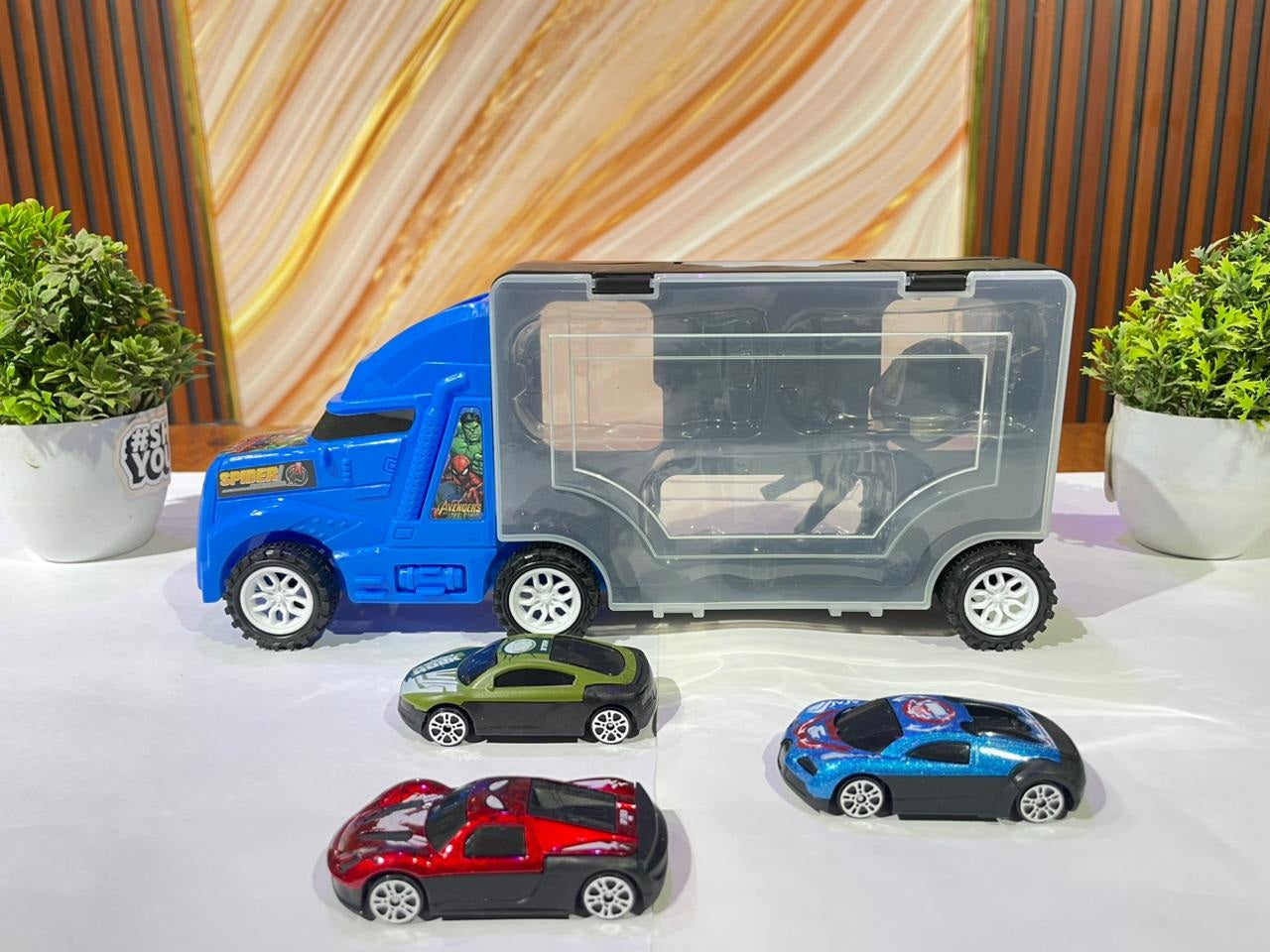 Avengers Carry Case Trucks For Kids - 4 In 1 Big Unbreakable Carrier Transport Truck  (Multicolor)