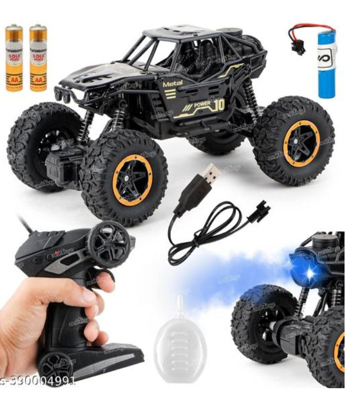 NHR Remote Control car with Mist Smoke Spray Function and Attractive Lights, Rock Crawler 45° Climbing Angle, Rechargeable High Speed Off-Road Monster Truck Rock Climbing Car Toy