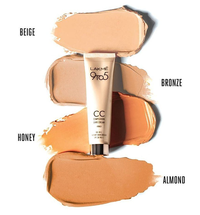 Lakme 9 to 5 CC Cream Bronze with 3% Niacinamide Complex SPF30 PA++ | 90% lightweight moisturizing cream for Care & 10% Foundation for Care |Conceals Dark Spots| Brightens Skin