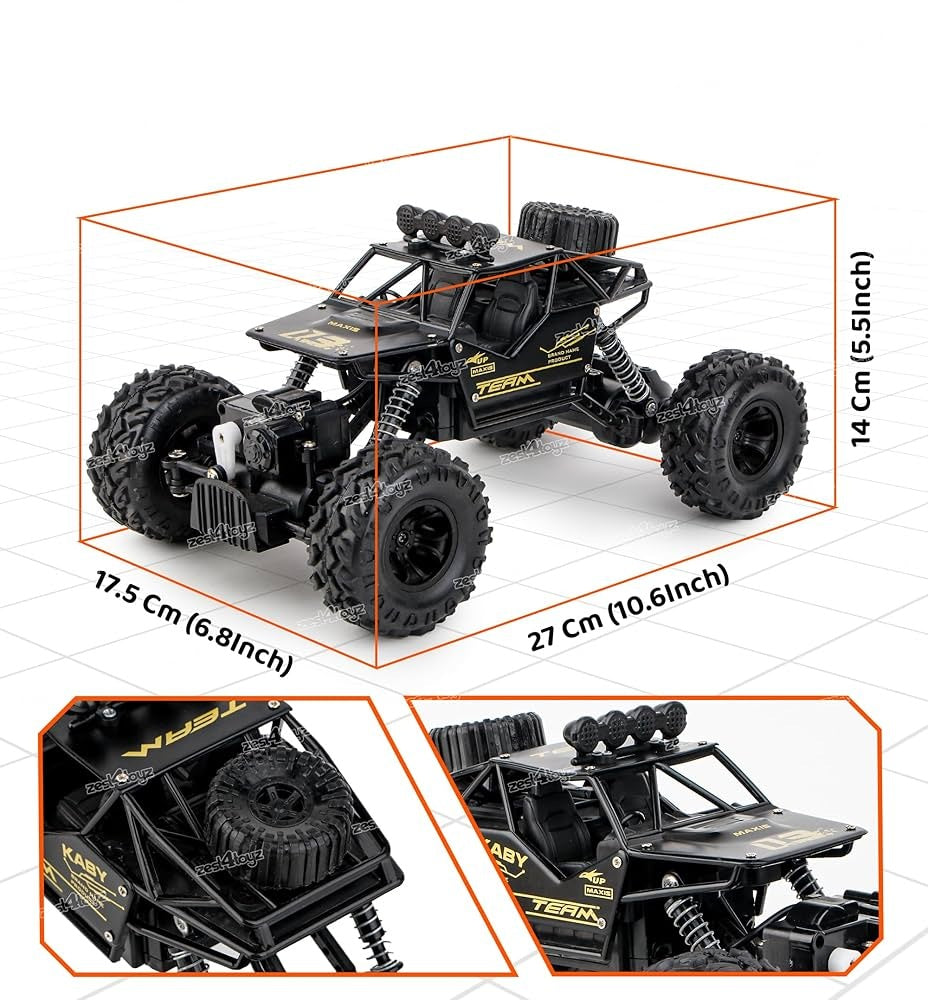 NHR Remote Control car with Mist Smoke Spray Function and Attractive Lights, Rock Crawler 45° Climbing Angle, Rechargeable High Speed Off-Road Monster Truck Rock Climbing Car Toy