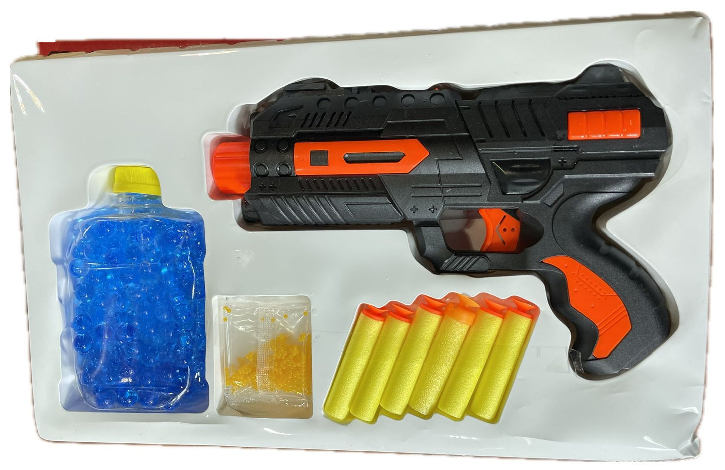 X-Shoot Gun with 200Pcs in Jelly Bottles, Jelly Balls Packets & 6 Pcs Soft Darts