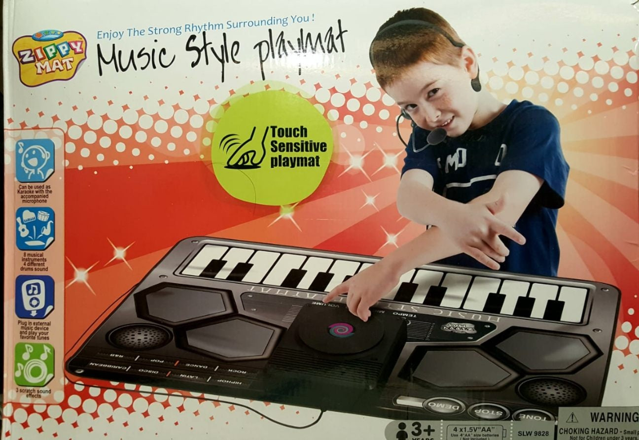 Musical Playmat with Microphone with Touch Sensitive 24-Button Keyboard Musical