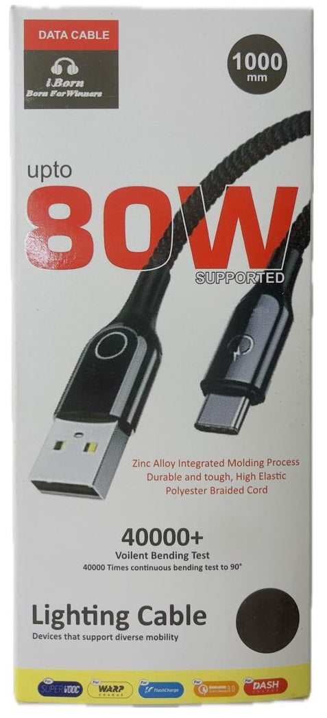 80 W FAST CHARGING LIGHTENING I-PHONE CABLE