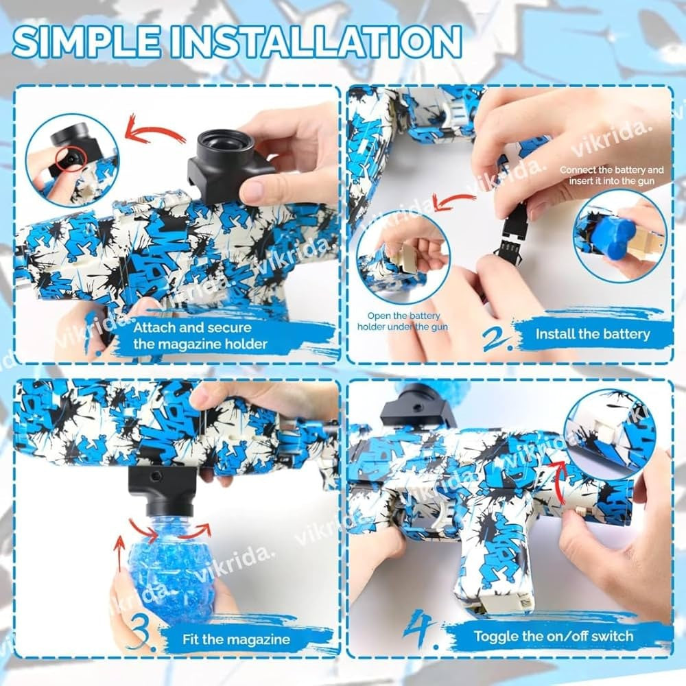 Electric Gel Ball Blaster, AKM-47 Gel Ball Blaster Automatic, for Outdoor Activities - Shooting Team Game