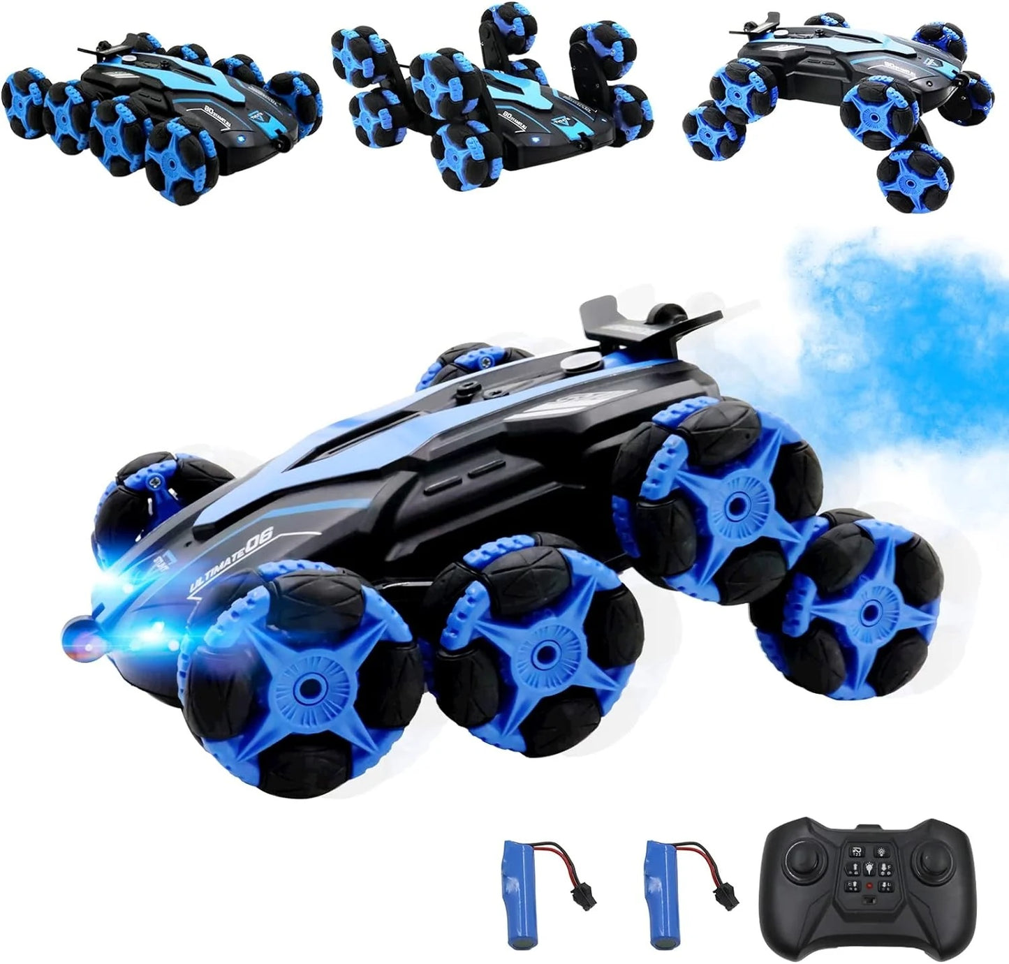 Luxury Stunt 6 Wheels 360 Rotating Remote Control Stunt Car Swing Arm Off Road 2.4Ghz Red