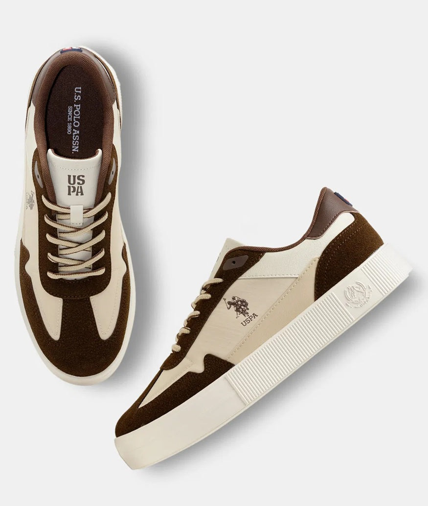 Men's Retro Court Sneakers – Premium Suede & Leather Low-Top Casual Shoes with Earth-Tone Color Block